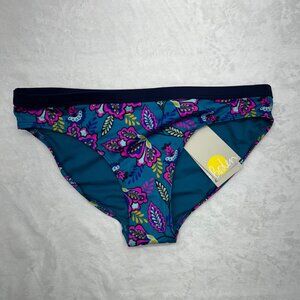 Boden NWT Women's Bikini Bottoms US8 Blue Teal and Purple Floral Print